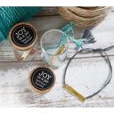 Girl Boss String Gold Bar Bracelet Giftable String Bracelets in a Glass Keepsake Jar - Mama, Girl Boss, Peace Out, Feminist, You're My Fave, Me and You 