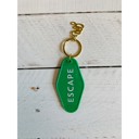 Escape Vintage Motel Style Keychain with Gold Hardware Feminine Stocking Stuffer Keychains - Out of Office, Beach Please, Weekend Vibes, Keys to the Dream House