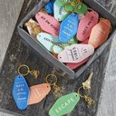 Lock Me Up Motel Style Keychain with Gold Hardware Feminine Stocking Stuffer Keychains - Out of Office, Beach Please, Weekend Vibes, Keys to the Dream House