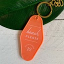 Beach Please Motel Style Keychain with Gold Hardware Feminine Stocking Stuffer Keychains - Out of Office, Beach Please, Weekend Vibes, Keys to the Dream House