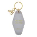 You Drive Me Crazy Motel Style Keychain in Gray with Gold Hardware Feminine Stocking Stuffer Keychains - Out of Office, Beach Please, Weekend Vibes, Keys to the Dream House