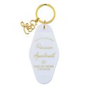 Parisian Apartment Motel Keychain in White Feminine Stocking Stuffer Keychains - Out of Office, Beach Please, Weekend Vibes, Keys to the Dream House