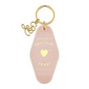 Keys To My Heart Motel Keychain in Pink with Gold Hardware Feminine Stocking Stuffer Keychains - Out of Office, Beach Please, Weekend Vibes, Keys to the Dream House