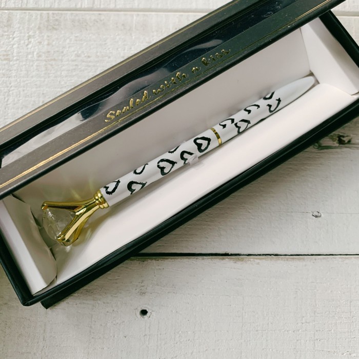 Luxury Gem Pen in Gift Box  - Diamond Pen Cute Stocking Stuffer Gift for Her - Sealed With a Kiss, Warrior, Live Your Best Life