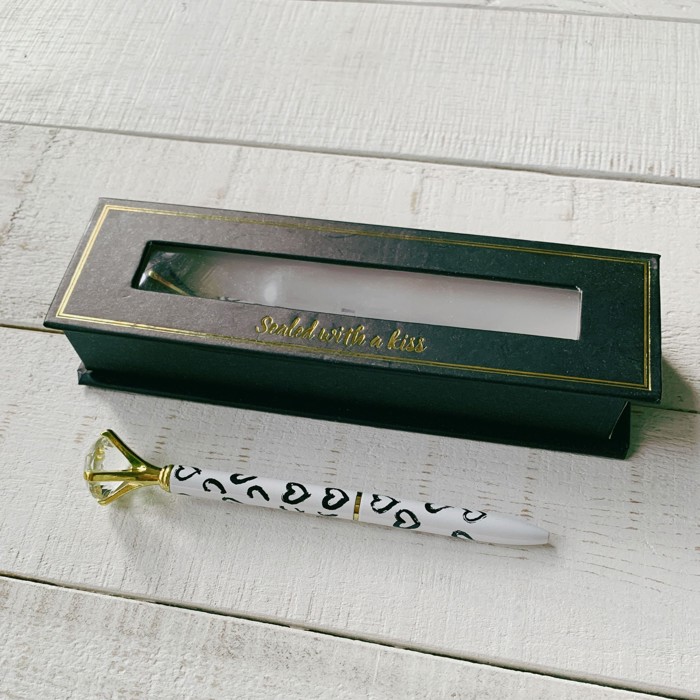 Luxury Gem Pen in Gift Box  - Diamond Pen Cute Stocking Stuffer Gift for Her - Sealed With a Kiss, Warrior, Live Your Best Life