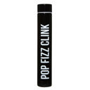 Pop Fizz Clink Flask Bottle in Black Giftable Skinny Flask or Water Bottle 3 Styles: Pop Fizz Clink, Tie the Knot, Drunk in Love - In Cardboard Tube for Gifting