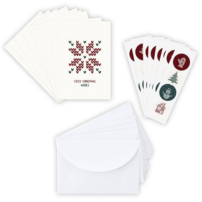 SALE Christmas Card Box Sets with Sticker Seals - 3 Options - Includes Envelopes and Stickers Xmas Greeting Cards 