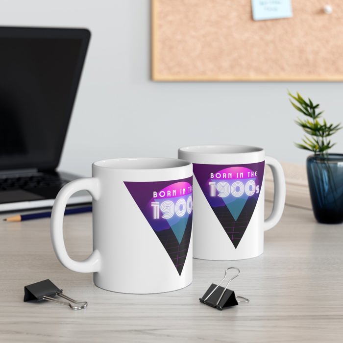 Born in the 1900s Ceramic Coffee Mug | Aging Millennial Gen X Boomer Funny 80s Themed Gift Mug 