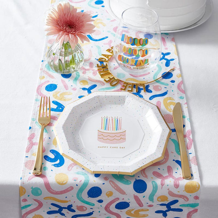 Fabric Table Runners - 4 Options - Floral, Retro Mod, Geometric, Balloon Dog Party