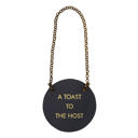 A Toast to the Host Leather Wine Bottle Tag Leather Wine Bottle Tag - 4 Options | Wine Gift Label Accessory