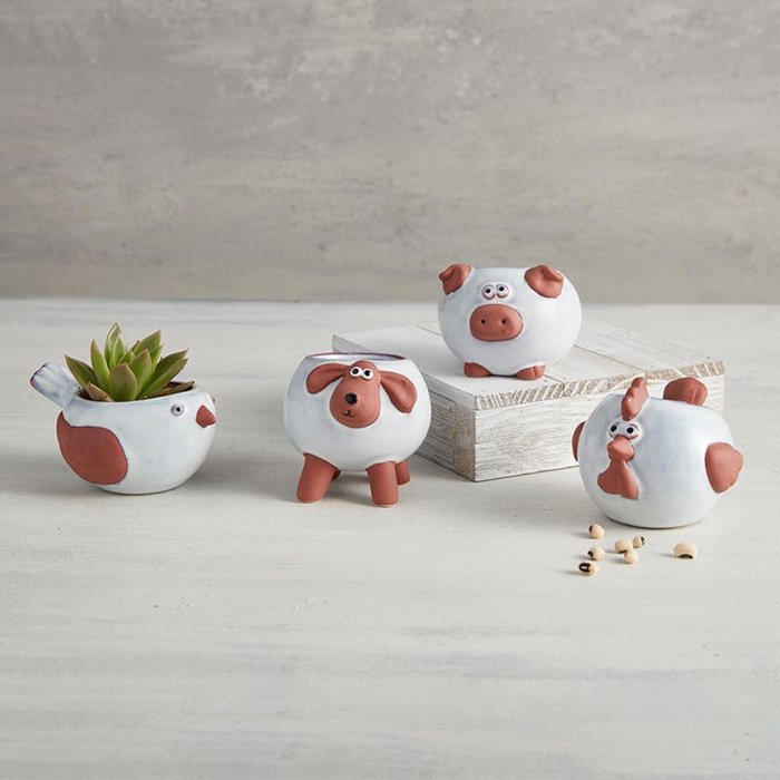 Animal Shaped Plant Pots - Fish, Zebra, Walrus, Giraffe, Hedgehog, Llama and more