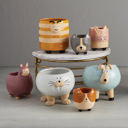 Hedgehog Pot | Decorative Ceramic Planter | Mini Animal Shaped Pot for Succulents/Small Plants Animal Shaped Plant Pots - Fish, Zebra, Walrus, Giraffe, Hedgehog, Llama and more