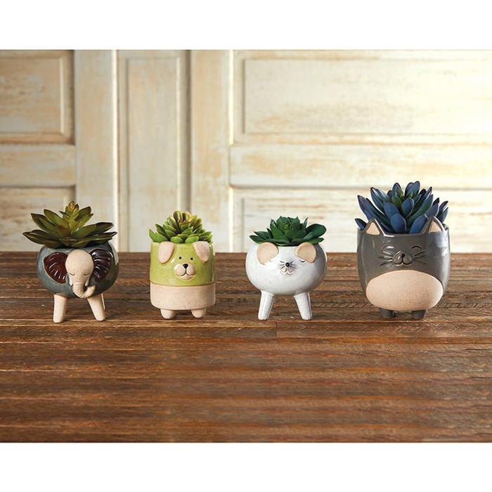 Animal Shaped Plant Pots - Fish, Zebra, Walrus, Giraffe, Hedgehog, Llama and more