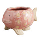 Pink Fish Mini Planter Pot | Tropical Shaped Fish Pot | Decorative Animal Design | 5" x 3" Animal Shaped Plant Pots - Fish, Zebra, Walrus, Giraffe, Hedgehog, Llama and more