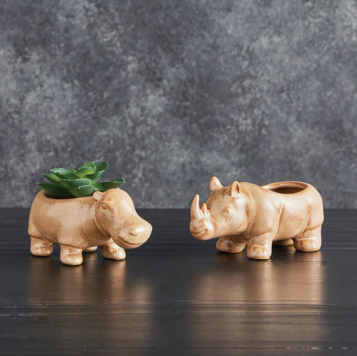 Animal Shaped Plant Pots - Fish, Zebra, Walrus, Giraffe, Hedgehog, Llama and more