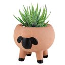 Sheep Animal Planter Pot Large | Unique Decorative Ceramic Pot |  3.5" Tall Animal Shaped Plant Pots - Fish, Zebra, Walrus, Giraffe, Hedgehog, Llama and more