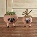 Sheep Animal Planter Pot Large | Unique Decorative Ceramic Pot |  3.5" Tall Animal Shaped Plant Pots - Fish, Zebra, Walrus, Giraffe, Hedgehog, Llama and more