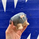 Tiny Blue Walrus Pot | Cute Animal Shaped Ceramic Planter | 2.5" Tall Animal Shaped Plant Pots - Fish, Zebra, Walrus, Giraffe, Hedgehog, Llama and more