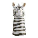 Zebra Vase Planter | 8.5" High Fabulous Ceramic Black and White Stripe Vase for Flowers or Plants Animal Shaped Plant Pots - Fish, Zebra, Walrus, Giraffe, Hedgehog, Llama and more