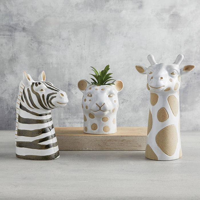 Animal Shaped Plant Pots - Fish, Zebra, Walrus, Giraffe, Hedgehog, Llama and more