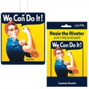 Rosie the Riveter Hanging Air Freshener in Lemon Scent | Car Deodorizer Car Air Freshener Funny Stocking Stuffers - 10 Options - Cat, Mushroom, Goldfish, Squirrel in Underpants, Crow etc. 