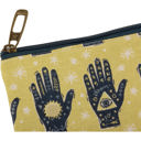 Zipper Pouch Hello Future Bring It Mystical Hand Zipper Pouch and Dish Tea Towel - All-Over Astrology Design in Yellow and Black
