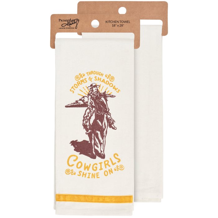 Cowgirl Cowboy Western Themed Kitchen Towels - 3 Styles