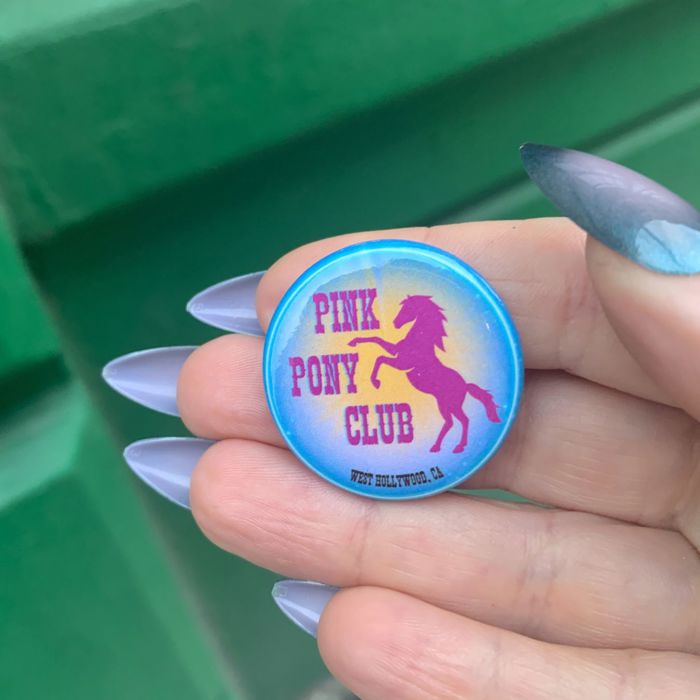 Pink Pony Club and Hot To Go 1.25" Buttons - Pinback Button Pins