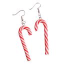 Candy Cane Earrings in Candy Red Stripe Candy Cane Christmas Party Earrings in Candy Stripe or Rainbow | Cute Playful and Fun Christmas Theme Fashion Jewelry