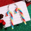 Candy Cane Earrings in Candy Rainbow Candy Cane Christmas Party Earrings in Candy Stripe or Rainbow | Cute Playful and Fun Christmas Theme Fashion Jewelry