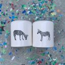 Zebra Salt And Pepper Shakers Set in White | Farmhouse Stoneware | Gift for Her Shaped Salt and Pepper Shakers: Flamingo, Mushroom, Zebra | Stoneware Minimalist  Gift Set for Her