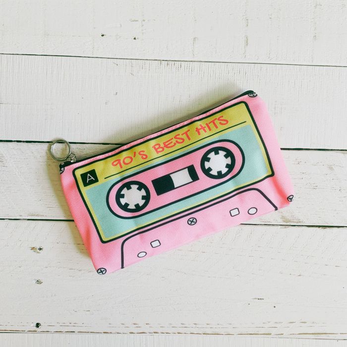 Funny '80s '90s Cassette and VHS Zipper Makeup Pouches | Makeup Bag or Pencil Case | Retro Gift for Her