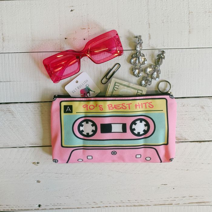 Funny '80s '90s Cassette and VHS Zipper Makeup Pouches | Makeup Bag or Pencil Case | Retro Gift for Her