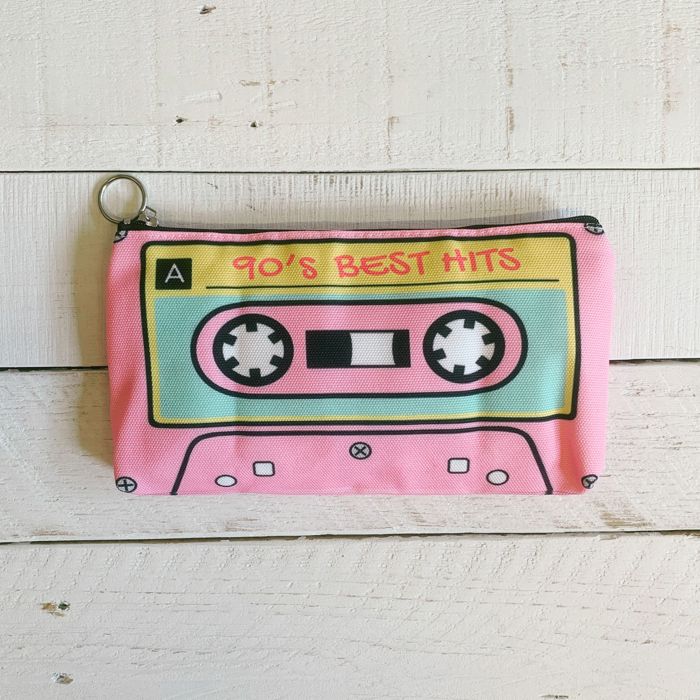 Funny '80s '90s Cassette and VHS Zipper Makeup Pouches | Makeup Bag or Pencil Case | Retro Gift for Her