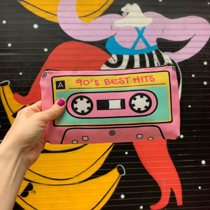 Funny '80s '90s Cassette and VHS Zipper Makeup Pouches | Makeup Bag or Pencil Case | Retro Gift for Her