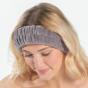 Gray Spa Headband | Soft Hair Band for Facial Care Routine Plush Spa Headbands - 6 Styles and Colors With or Without Bow