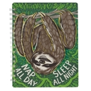 Nap All Day Sloth Pretty Spiral Notebooks with Quotes and Illustrations in 16+ Styles