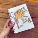 Coyote Cutie Spiral Double-Sided Notebook | Howling Coyote Design Journal | 120 Lined Pages Pretty Spiral Notebooks with Quotes and Illustrations in 16+ Styles