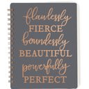 Flawlessly Fierce Spiral Notebook | Foil Lettering | 5.75" x 7.50" | 120 Lined Pages Pretty Spiral Notebooks with Quotes and Illustrations in 16+ Styles