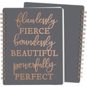 Flawlessly Fierce Spiral Notebook | Foil Lettering | 5.75" x 7.50" | 120 Lined Pages Pretty Spiral Notebooks with Quotes and Illustrations in 16+ Styles