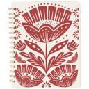 Red Folk Floral Spiral Notebook | Double-Sided  Journal | 120 Lined Pages Pretty Spiral Notebooks with Quotes and Illustrations in 16+ Styles