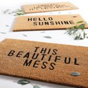 This Beautiful Mess Coir Door Mat | Welcome Outdoor Indoor Rug | 30" x 16" Funny Welcome Mats - Live Laugh Leave, Nope Doormats  | Indoor Outdoor Welcome Mat