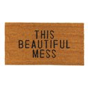 This Beautiful Mess Coir Door Mat | Welcome Outdoor Indoor Rug | 30" x 16" Funny Welcome Mats - Live Laugh Leave, Nope Doormats  | Indoor Outdoor Welcome Mat