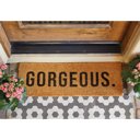 Gorgeous Coir Fiber Doormat | Slip-Resistant Backing | 30" L x 10" W Skinny Doormats in Natural Coir - Gorgeous or Our Story