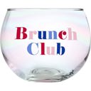 Brunch Club Roly Poly Clear Glass  | Drinkware Cocktail Glass | 13 oz. Cute Round Wine Glasses in 11 Styles - Feast Mode, Feelin Frosty, Grateful - Christmas, Winter, Holiday Themes