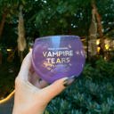 May Contain Vampire Tears Roly Poly Tinted Glass in Lilac | 13 oz. Cute Round Wine Glasses in 11 Styles - Feast Mode, Feelin Frosty, Grateful - Christmas, Winter, Holiday Themes