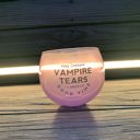 May Contain Vampire Tears Roly Poly Tinted Glass in Lilac | 13 oz. Cute Round Wine Glasses in 11 Styles - Feast Mode, Feelin Frosty, Grateful - Christmas, Winter, Holiday Themes