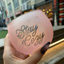 Stay Cozy Roly Poly Blush Pink Ombre Wine Glass  | 13 oz. | Fall Christmas Snowflake Hygge Themed Sm Cute Round Wine Glasses in 11 Styles - Feast Mode, Feelin Frosty, Grateful - Christmas, Winter, Holiday Themes