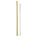 Gold Stainless Steel Straw And Brush Set in Bag | Eco-Friendly and Reusable | Giftable Stainless Steel Straw And Brush Set in Bag | Eco-Friendly and Reusable 