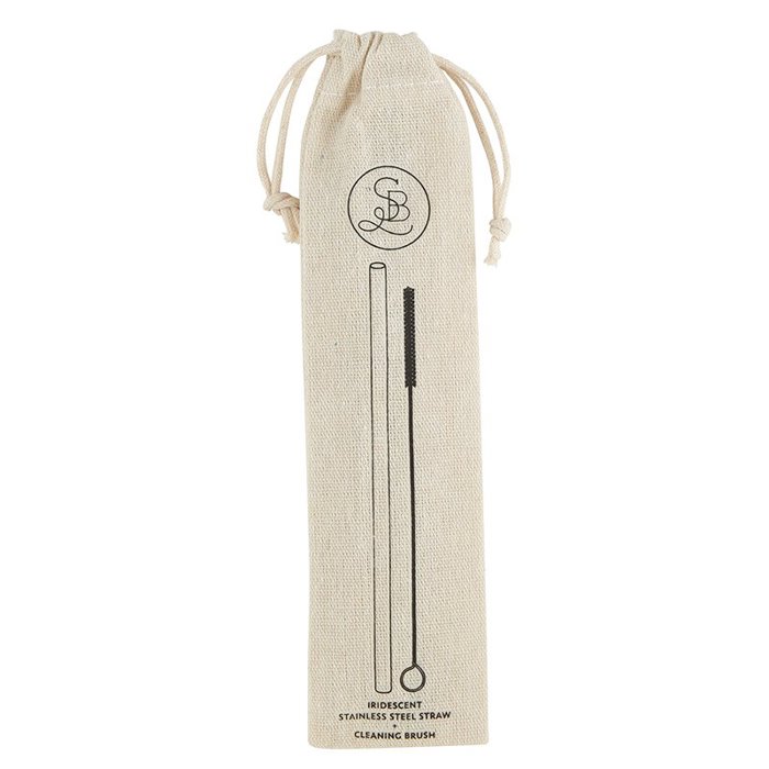 Stainless Steel Straw And Brush Set in Bag | Eco-Friendly and Reusable 